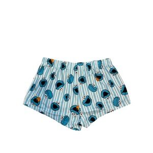 Sesame Street Cookie Monster Striped Pajama Shorts Blue White Womens Medium M